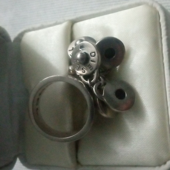 Silver 925 Diesel Ring with Engraved Rivets - Picture 1 of 7